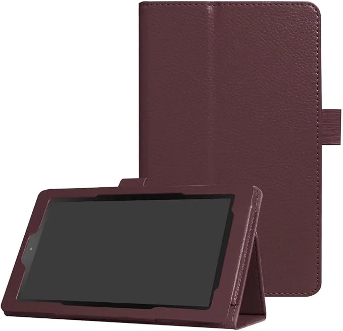 Tablet Cover for Amazon Kindle Fire 7 5th Generation(Model:SV98LN2015 Release)Ultra Slim Folio Stand Lightweight Leather Case for Kindle Fire HD7 5th Gen 7 (Li-Brown)