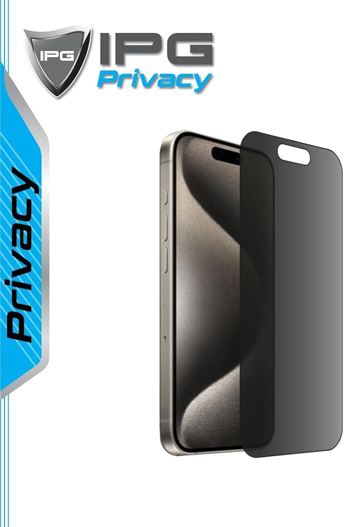 IPG Privacy Made for iPhone Anti-Spy Screen Protector Prevents Side Viewing Smooth Touch Anti-Fingerprint Ultra Responsive Matte Finish (iPhone 16 Pro Max)