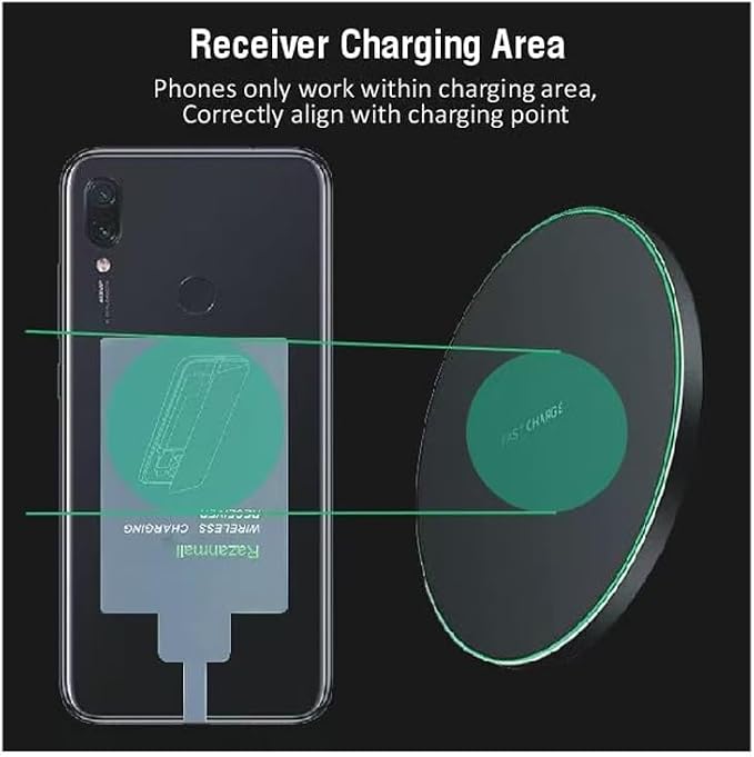 8W External Type-C Wireless Charging Receiver for Samsung Galaxy A54 A34 A24 A14 5G Phone with Charger PAD