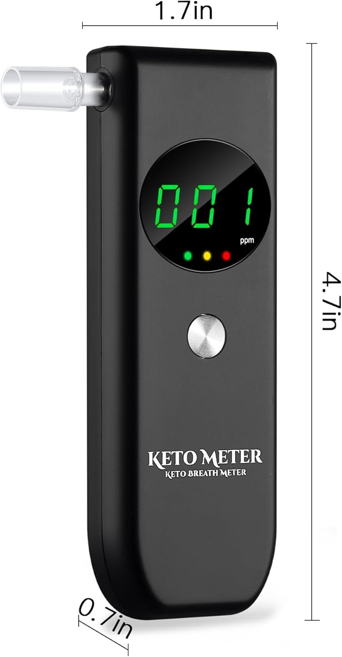 Home Ketosis Breath Analyzer, Professional Ketone Breath Monitoring Meter – High Precision Ketone Monitors Breath Analyzer Ketosis Tester with 10 Mouthpieces for Tracking Your Ketones