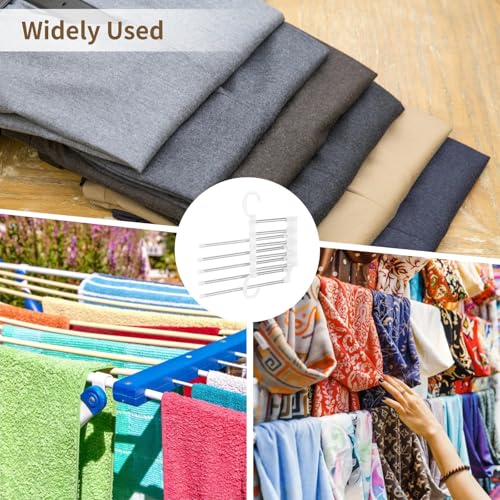 Multi Functional Folding Pants Rack, Five in One Storage Rack, White, Space Saving Design, Large Capacity (4, White)