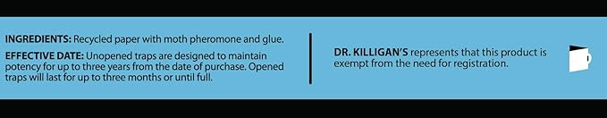 Dr. Killigan's Premium Double Potent Pantry Moth Traps with Pheromones Prime, Indian Meal Moth Traps for House, How to Get Rid of Moths in House (6 Count, Blue)