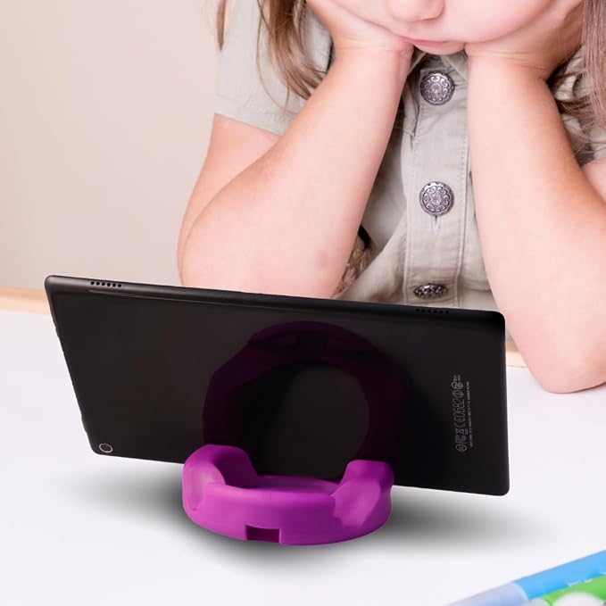 GoDonut Plus+ - Smartphone and Tablet Stand - Compatible with Lager Cases with Charging Port Access - for use at Work at Home Travel and on-the-go (Black)