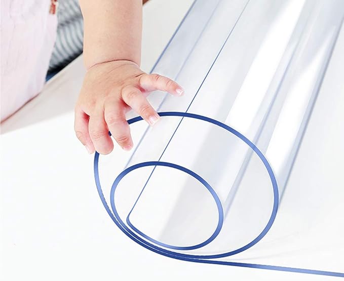 18X24 Inch Square Eco Clear Plastic Table Protector Thick Wipeable PVC Tablecloth Cover Mat Pad Transparent Vinyl Tablecloth Screen Protector Waterproof Hard for Kitchen Table Liner Marble Countertop