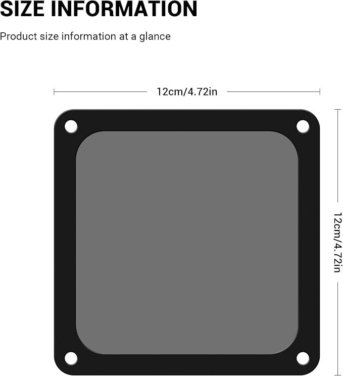 Dust Filter PC 120mm for Computer Cooler/PSU/Routers Nylon 80 Mesh, Magnetic