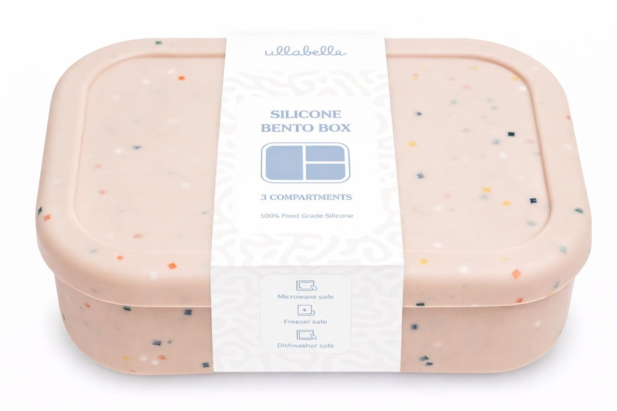 Ullabelle Kids Bento Box – 3 Compartments, Leakproof Lunch Box, BPA-Free Snack Container, Divided Lunch Box for Toddlers & Kids, Dishwasher Safe, Easy to Clean (Blue)