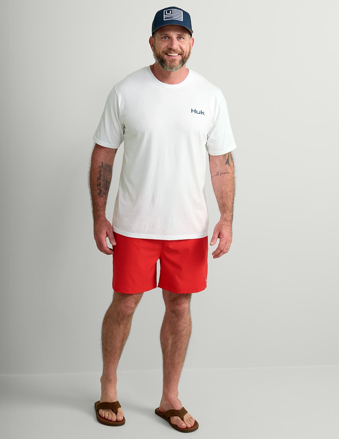 HUK Mens Fishing Graphic Tee, Performance Short Sleeve, Quick-Dry, Salute - White, X-Large