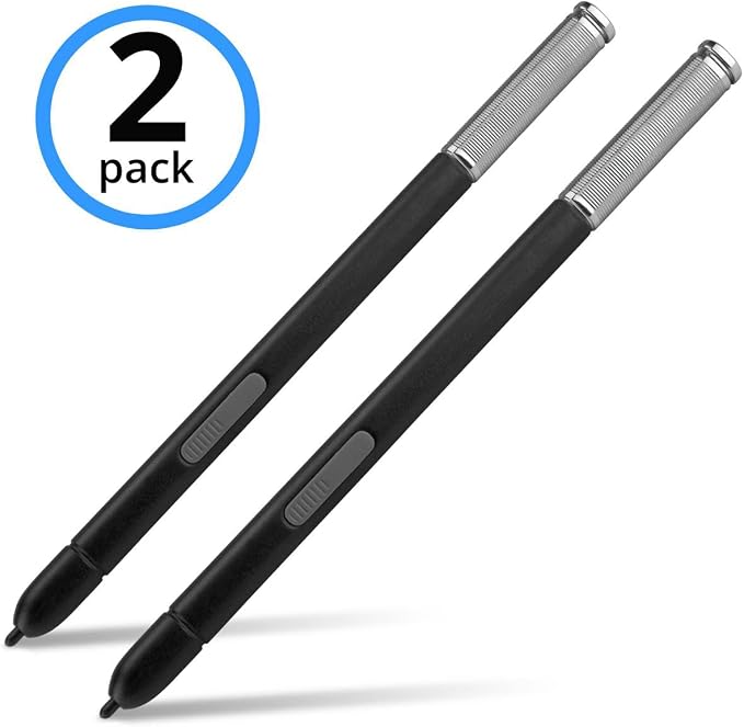 BoxWave Stylus Pen Compatible with Galaxy Note Tablet 10.1 (2014) - Replacement S Pen (2-Pack) Silicone Tip Precise S Pen - Jet Black