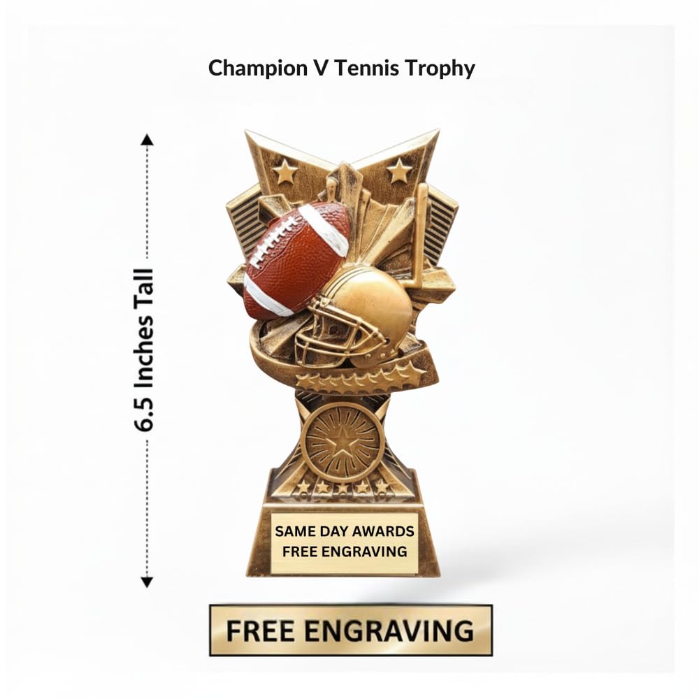 Same Day Awards Champion V Football Trophy