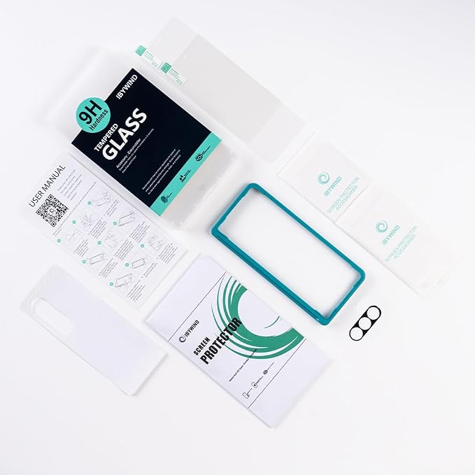 Ibywind Screen Protector for Samsung Galaxy Z Fold4 5G(6.2) 2 Pack+1 Pack Camera Len Protector+1 Back Film9H Tempered GlassHDScratch ResistantBubble FreeEasy Install