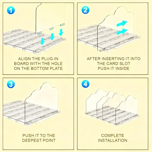 ANTOWIN 2 Pack Purse Organizers for Closet, Clear Adjustable Shelf Divider, Handbag Separators Storage Organizer, Shelf Divider in Bedroom, Office, Easy to Install and Clean - size: Cloud-shaped