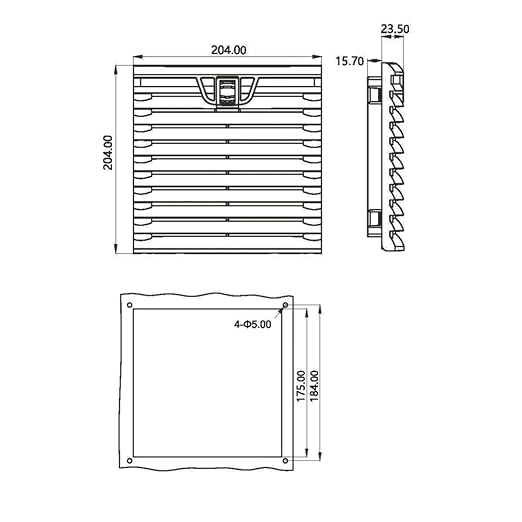 204 * 204mm Air Filter Panel Compact Axial Flow Fan Filter Unit