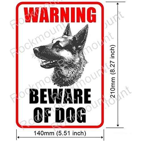 (2 Pack) 8.27" x 5.51" Beware of Dog Window Door Wall Security Warning Alert Decal Sticker - Back Self Adhesive Vinyl