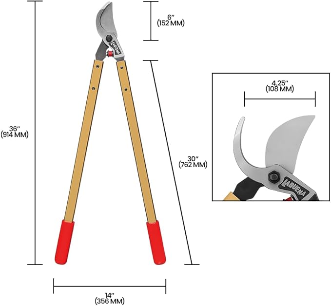 La Buena® Professional Bypass Lopper, 30-Inch Handles