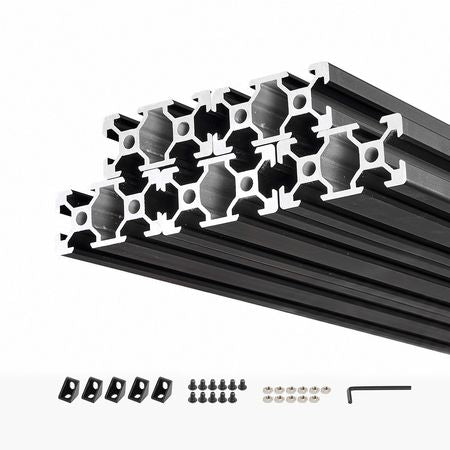5PCS 2040 Aluminum Extrusion Profile, 78.74 Inch 2000 mm, V Slot European Standard Anodized Linear Rail, High-Strength Extruded Aluminum Rail, for 3D Printer Parts and CNC DIY Workbench, Black