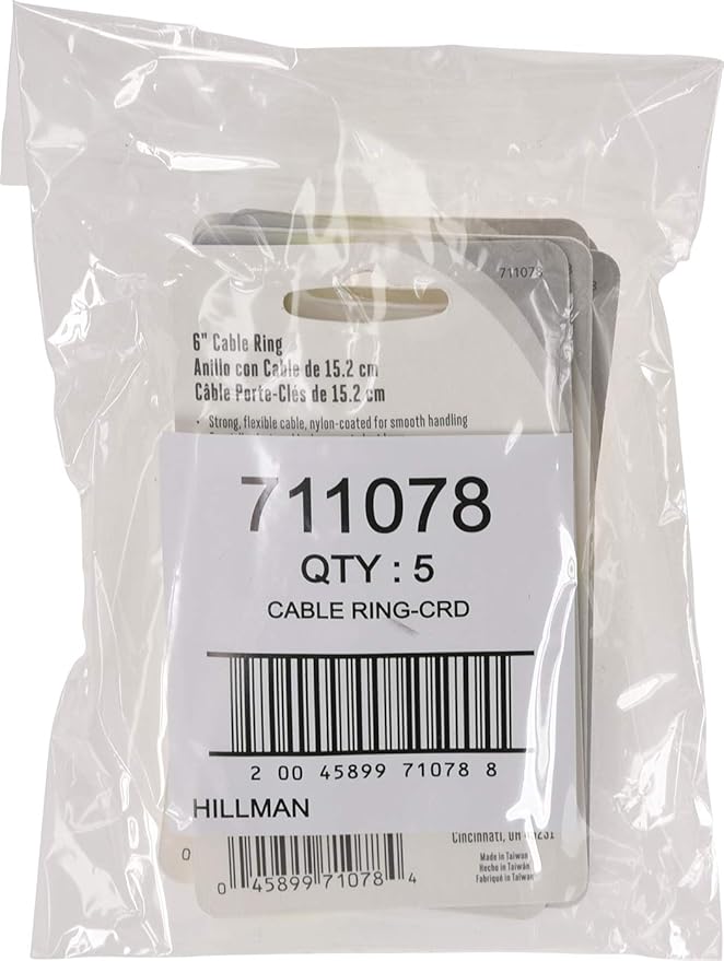 Hillman Cable Ring 6" with Lock, Steel, 1 Pack