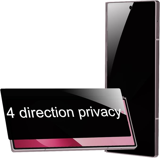 2 Pack 360 Degree Front Privacy Tempered Glass For Samsung Galaxy Z Fold 5 / Z Fold 4 Anti-Spy 4 Directions 4 Side Outer Screen Protector Film