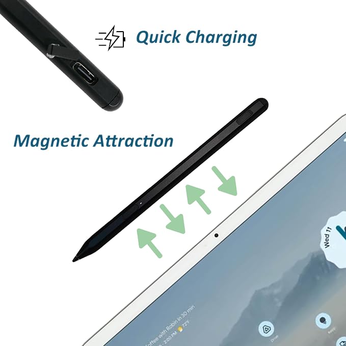 U1 Stylus Pen for Google Pixel Tablet PenUSI 2.0 Stylus for Google Pixel Tablet Stylus for Pixel Tablet with 4096 Pressure SensitivityPalm Rejection(Black)