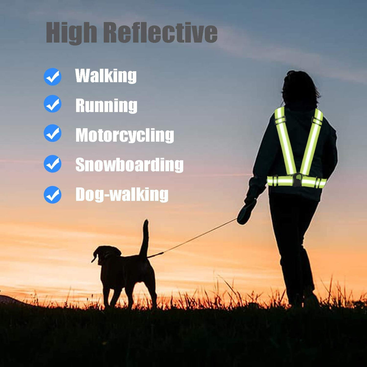 Awnuuw Reflective Vest Running Gear 3Pack, Adjustable Safety Vests