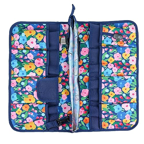 MELOTOUGH Bucket Caddy Organizer Bucket Tool Organizer for Garden Tools Fit 3.5 to 5 Gallon Bucket (Blue Flower)
