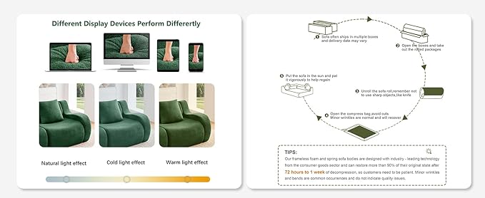 Green L-Shaped Cloud Couch with 1 Ottoman, Modern Teddy Fabric Boneless Sectional Sofa in a Box, Modular Floor Sofa for Living Room, Deep Seat, No Assembly Required, Sofas para Sala
