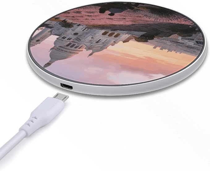 Sacred Heart and Flower Slope Wireless Charger with Aluminum Alloy Frame Qi Certified Fast Wireless Charging Pad 10W Charging Station Portable Phone Charger for All Wireless Charging Phone