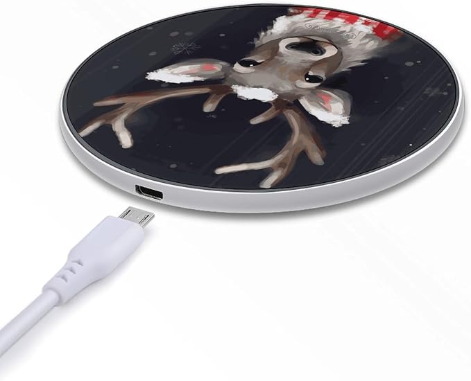 Reindeer Wireless Charger Magnetic Phone Induction Charger 10w Fast Wireless Charging Station Compatible with iPhone 17 16 15 14 13 12 Pro Max Samsung Galaxy S25 S24 S23