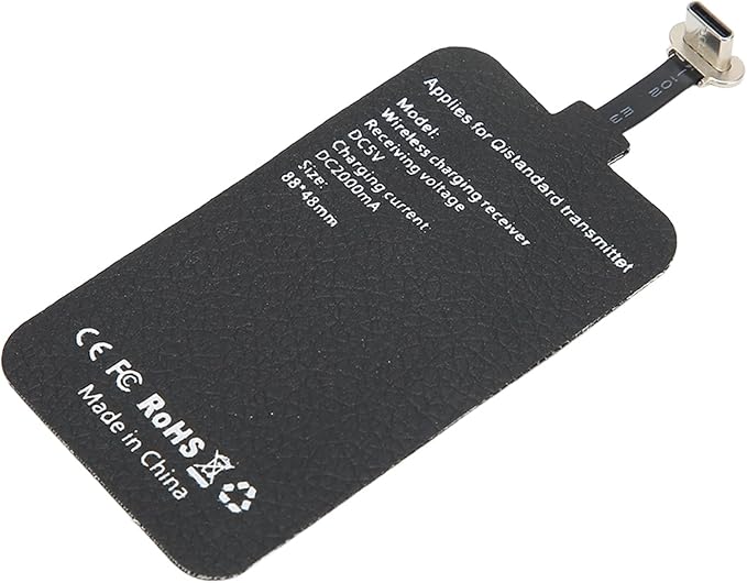10W Fast Wireless Charging Receiver 5V/2A Type C Wireless Charging Receiver - Charger Receiver Chip for Mobile Phones with USB-C