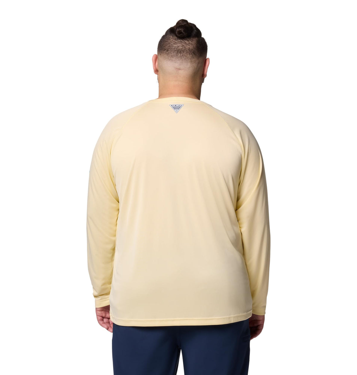 Columbia Men's PFG Terminal Tackle Long Sleeve Fishing Shirt, Lemon Wash/Blue Echo Logo, 5X Tall