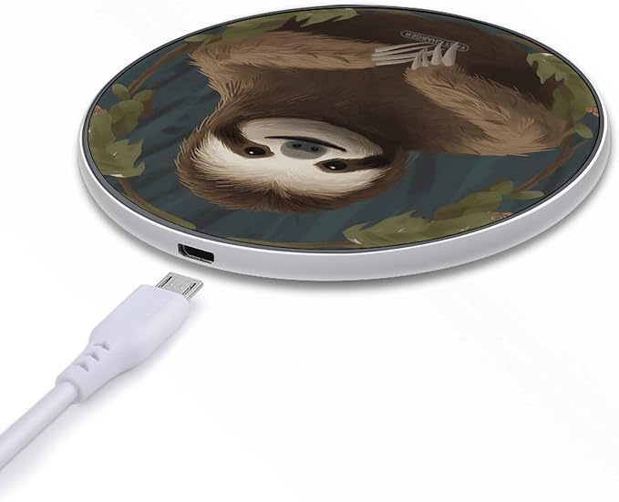 Sloth Wireless Charger Portable 10W Fast Wireless Charging Pad Compatible with Phone Ultra-Thin Charging Station Lightweight Charger Mat for Travel Home Office Desk