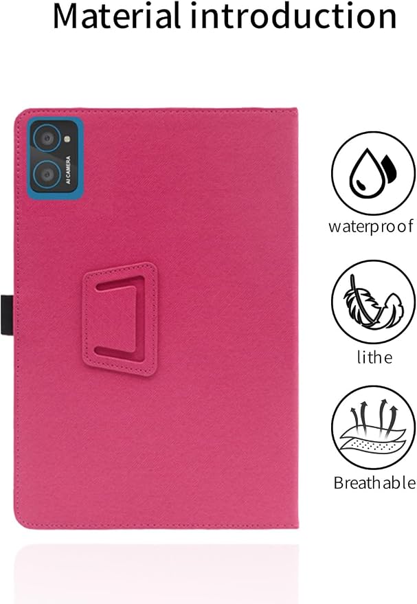 for AWOW UTBook_14 Android 10 inch Tablet CaseFolding Stand Protective Cover with Pencil Holder and Wrist StrapFull Protection Premium PU Scratch Resistant(Black)