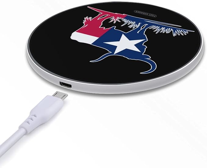 Texas Flag Longhorn Cow Wireless Charger Portable Charging Pad | LightweightAll Smartphone