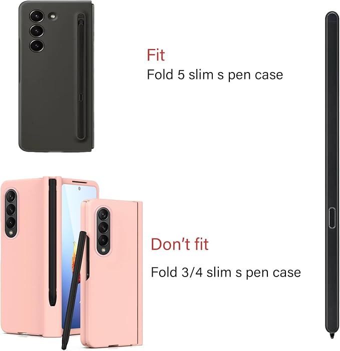 2 Pack Galaxy Z Fold 6/5 S Pen Fold Edition Galaxy Z Fold5 Slim S-Pen Compatible with Samsung Galaxy Z Fold 5/6 Stylus Black