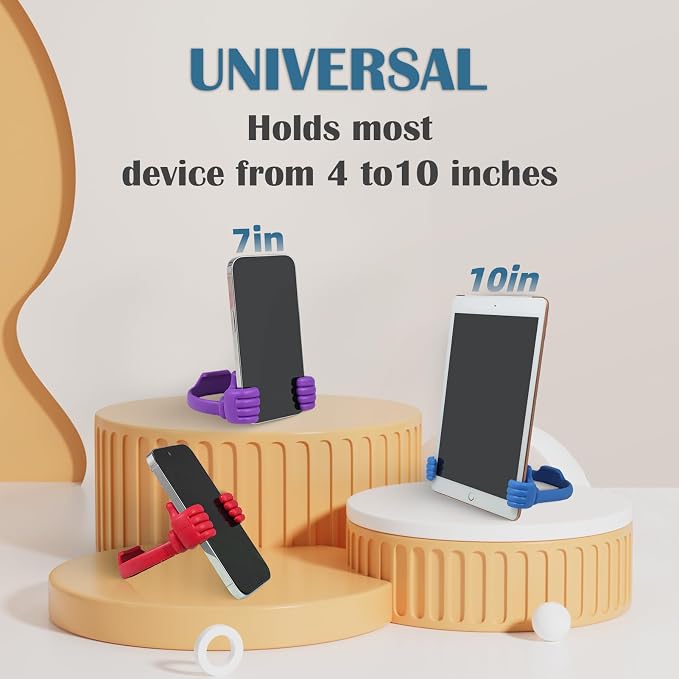 HONSKY 3361942 Cute Thumbs Up Adjustable Tpu Flexible Mobile Cell Phone Tablet Computer Display Stand Holder for Bed Desk - Blue and Black