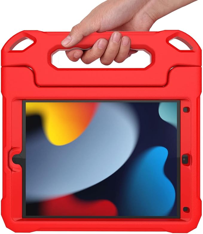 SUPLIK Kids Case for iPad 9th/8th/7th Generation -10.2 inch 2021/2020/2019 Built with Screen Protector Durable Shockproof Handle Stand Case for Apple iPad Gen 9/8/7 Black