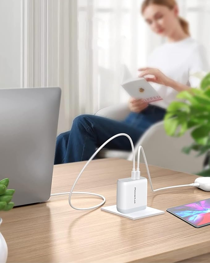 USB C Wall Charger PowerLot 68W 2-Port GaN PD 3.0 USB C Charger Block 60W USB C Power Adapter for MacBook Pro Fast Wall Charger for iPhone 15 pro maxiPhone14/13/12 Pro Max iPad ProiWatchiPods