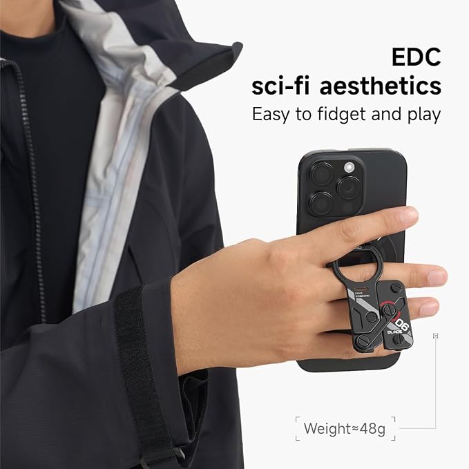 VSGO Multi-Functional Magnetic Phone Stand - Black | Lightweight & Thin Phone & Pad Stand Alluminum Body VP005