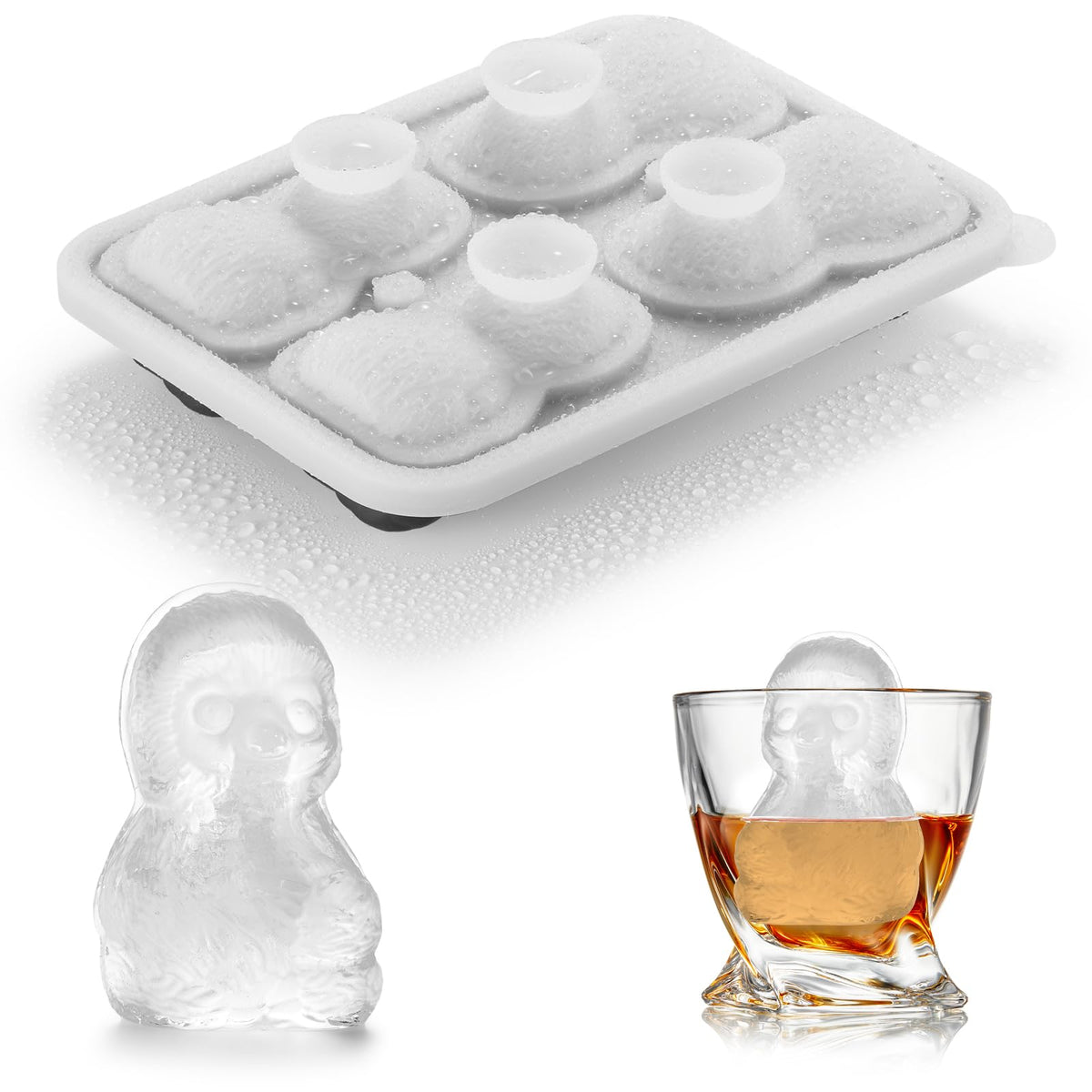 ACOOKEE French Bulldog Ice Cube Mold, Fun Shapes Frenchie Bull Dog Ice Cube Tray, Silicone Dog Treat Mold, Cute Novelty French Bulldog Gifts for Baking & Freezing Decor, BPA Free & Heat Resistant