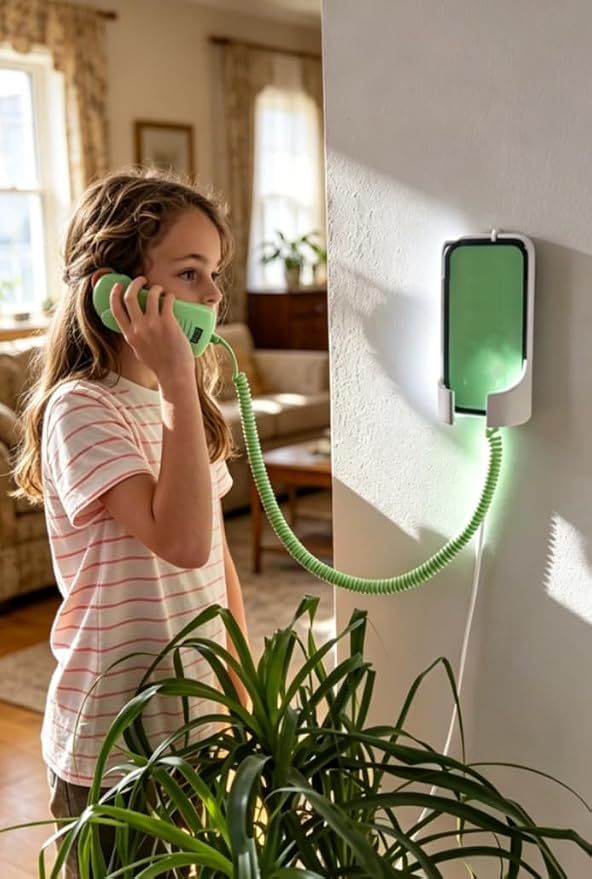 Phone Wall Mount Compatible with TinCan Kids Phone Holder Dock Station Storage Stand Organizer Bracket for Bedroom Playroom Homeschool Learning Area
