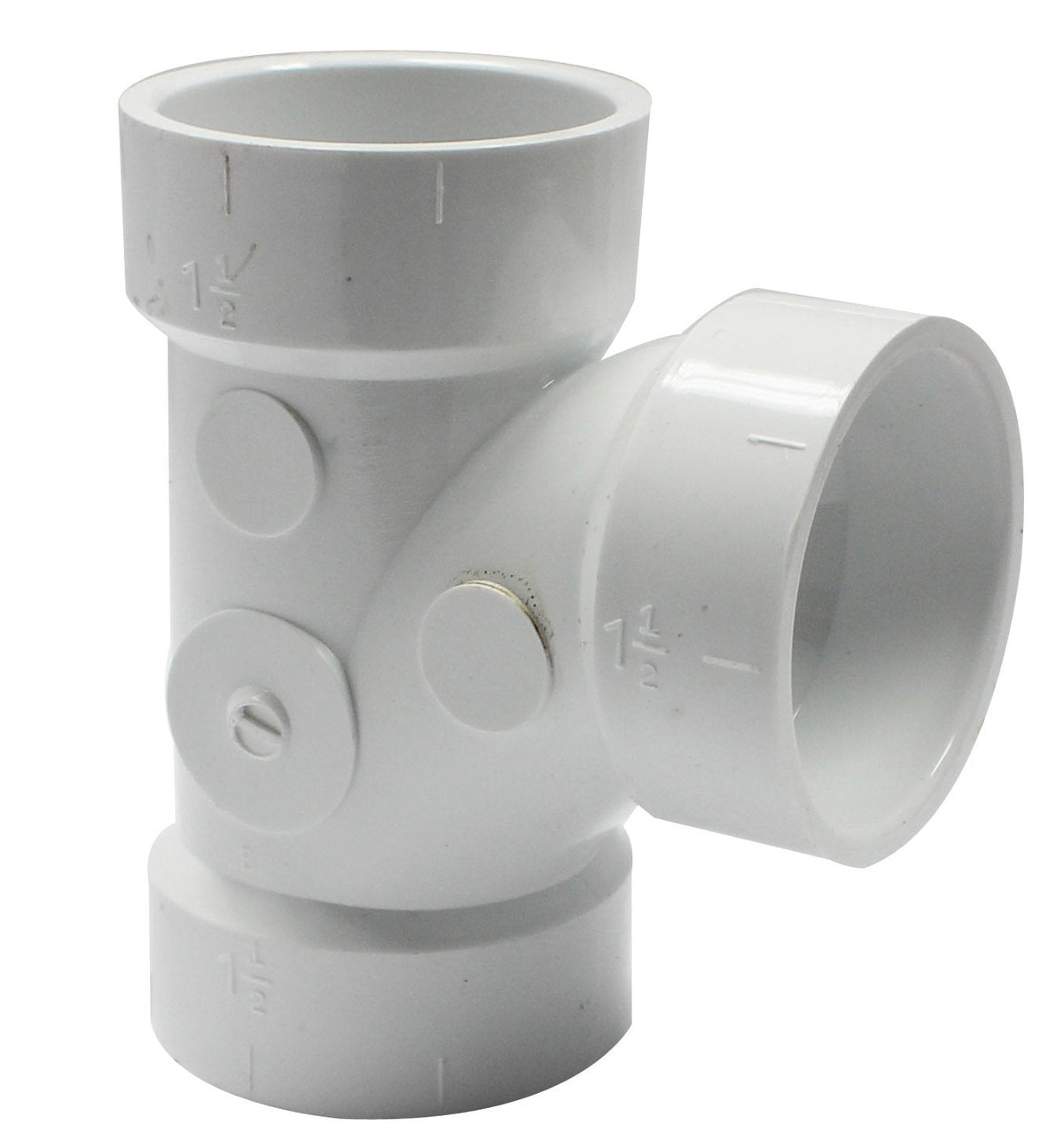 Canplas 192151L PVC DWV Sanitary Tee, 1-1/2-Inch, White