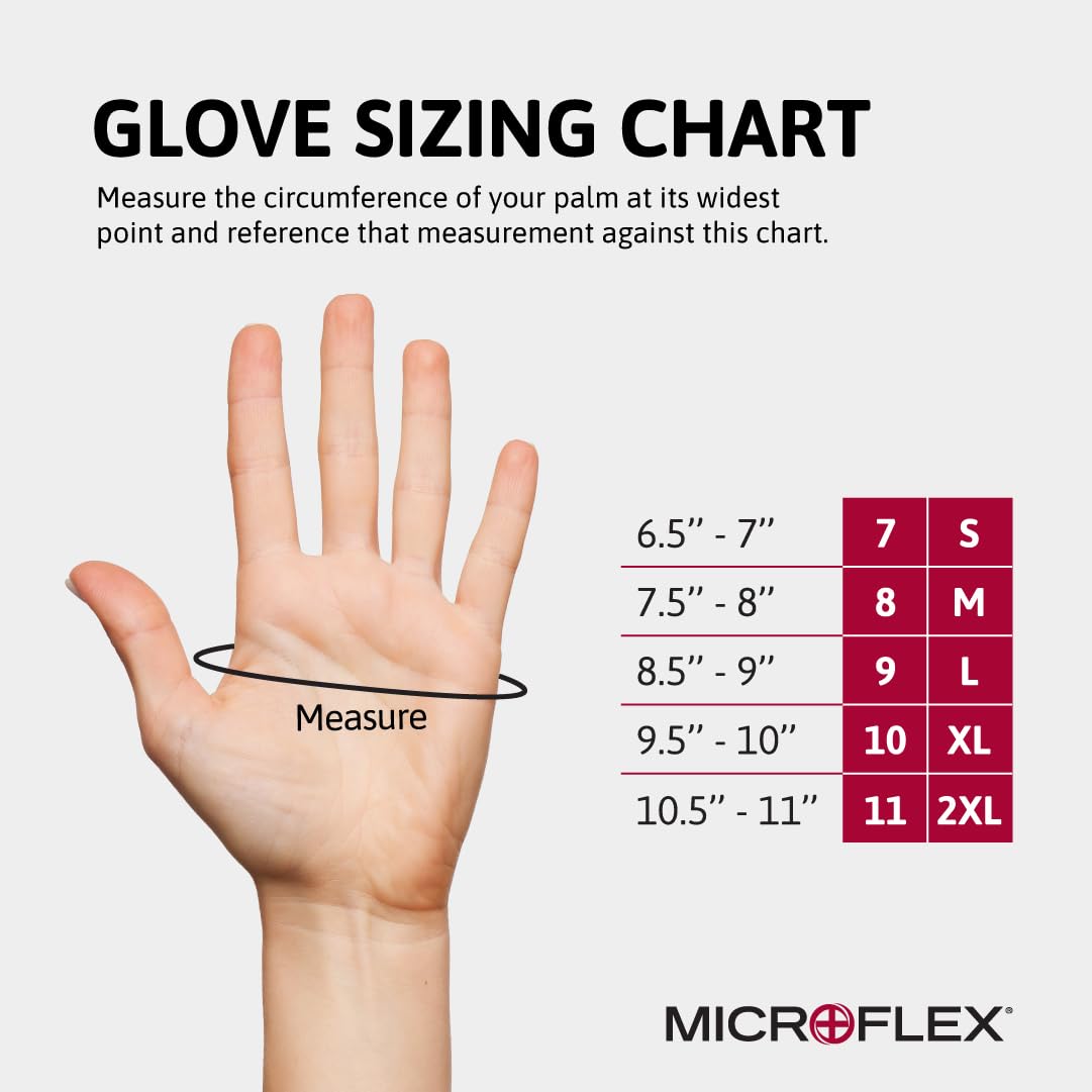 Ansell MICROFLEX Onyx N64 Disposable Nitrile Exam Gloves for Automotive, Metal Fabrication - XL, Black (Box of 100)