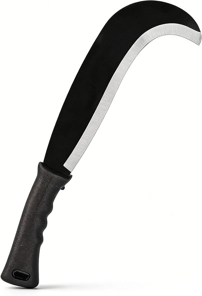 Small Machete Sickle Tool, 13.5-Inch Garden Knife with Curved Blade for Weeding, Vine Cutting, Pruning and Farm Use