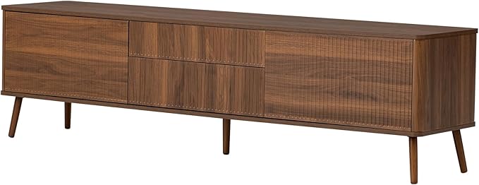Merax Mid Century 70" TV Stand, Modern Entertainment Center for TVs up to 80", Media Console with Storage, 2 Cabinets & 2 Drawers for Living Room, Office