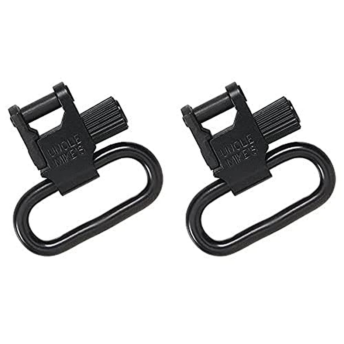 Uncle Mike's Tri-Lock Quick Detach Blued Sling Swivel Set, 1 1/4-Inch, Black