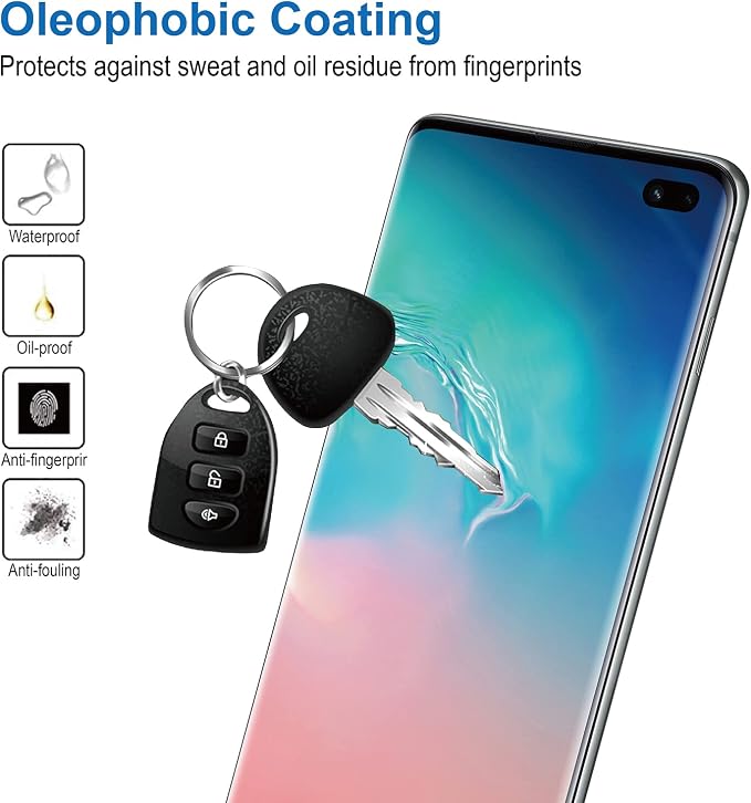 AACL Glass Screen Protector for Samsung Galaxy S10 Plus6.4-Inch2 PackCurved Tempered GlassCompatible with Ultrasonic Fingerprint ScannerBlack