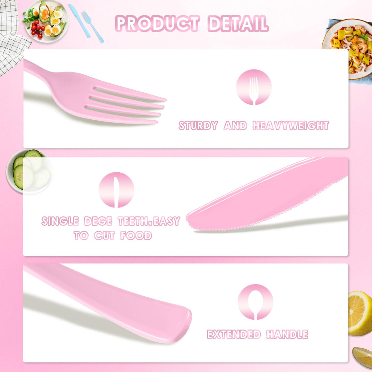 300 Pack Black Disposable Plastic Silverware Heavy Duty