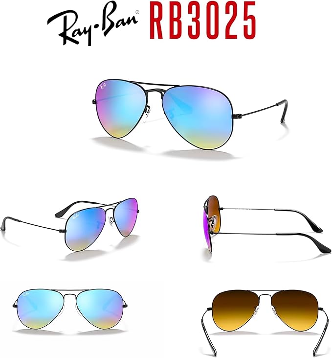 Ray-Ban RB3025 Metal Aviator Sunglasses For Men For Women +BUNDLE with ACCESSORY EYEWEAR KIT