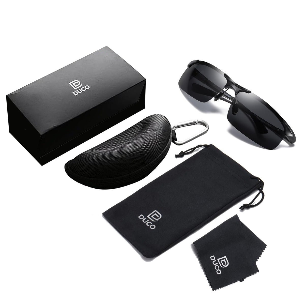 DUCO Polarized Ultralight Carbon Fiber Sunglasses for Men DC8277