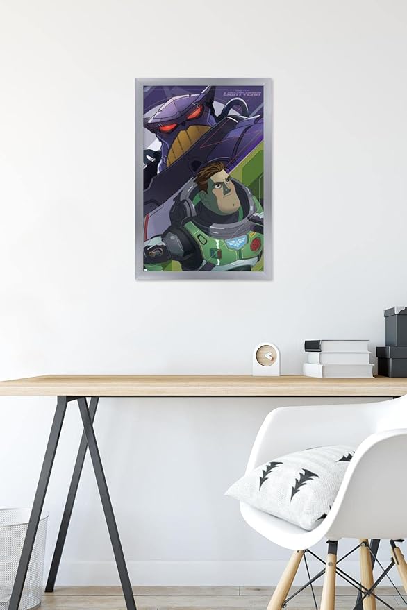 Trends International Disney Pixar Lightyear - Buzz and Zurg Wall Poster, 14.725" x 22.375", Silver Framed Version