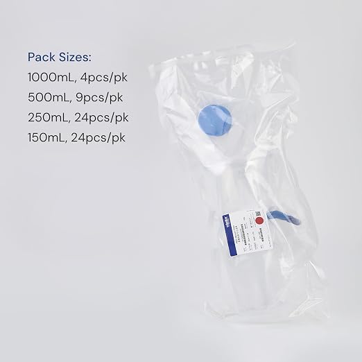 Pack of 4 Diposable Vacuum Filter Units 1000mL 0.2μm PES Hydrophilic Membrane